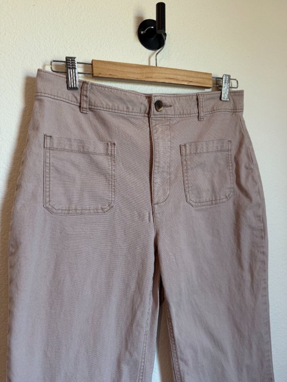 Old Navy High Rise Wide-Leg Chino Pants Mollusk Size 8 - Picture 3 of 9